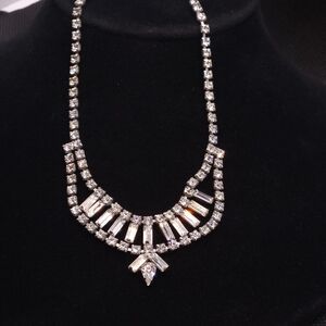 vintage rhinestone bib necklace
